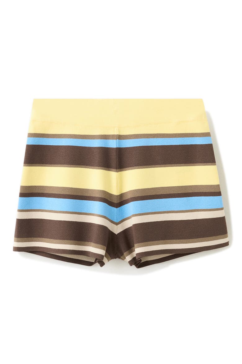 Stripe Knit Shorts, Alternate, color, PASTEL YELLOW