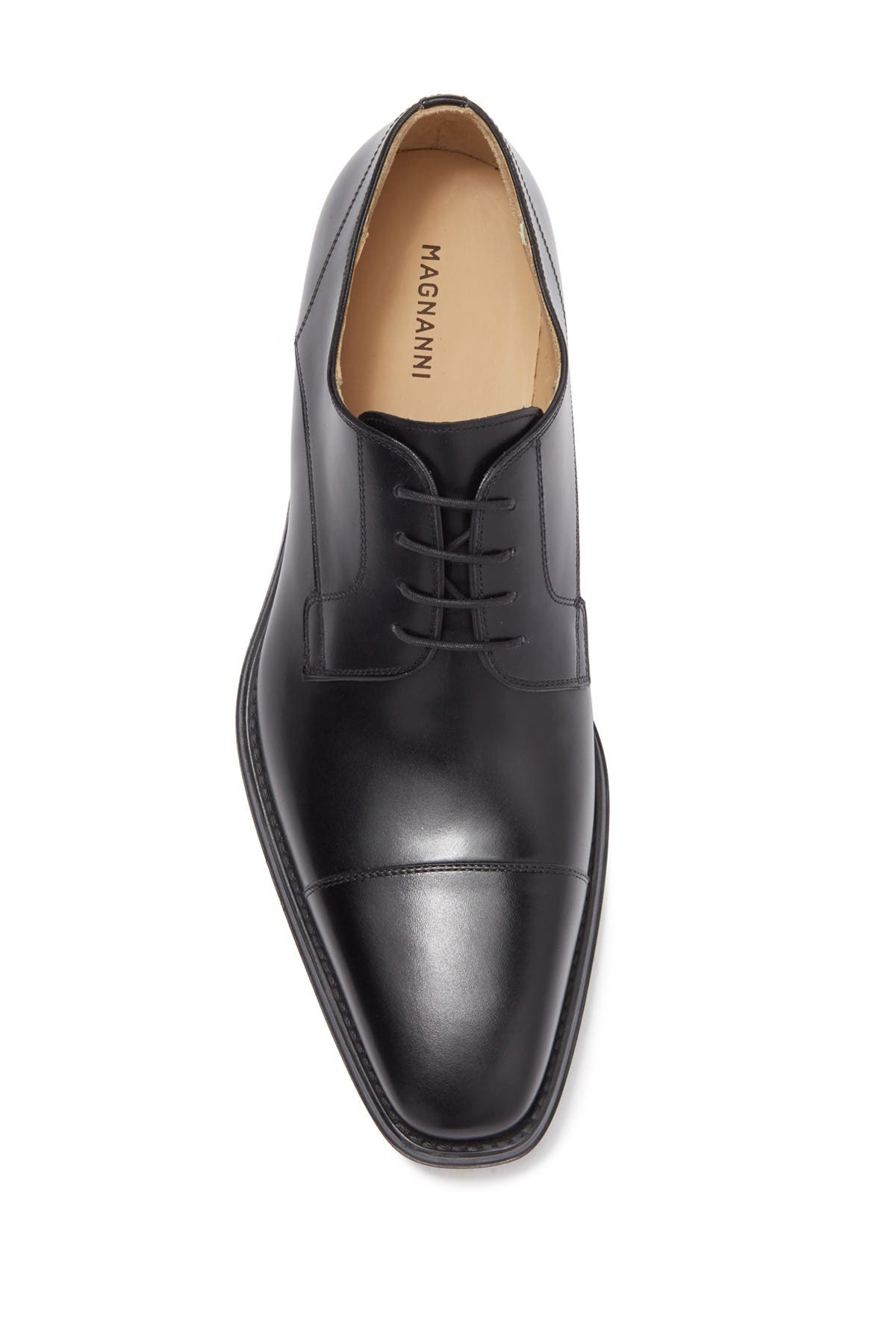 Magnanni Samson Burnished Cap Toe Derby - Wide Width Available, Alternate, color, Black