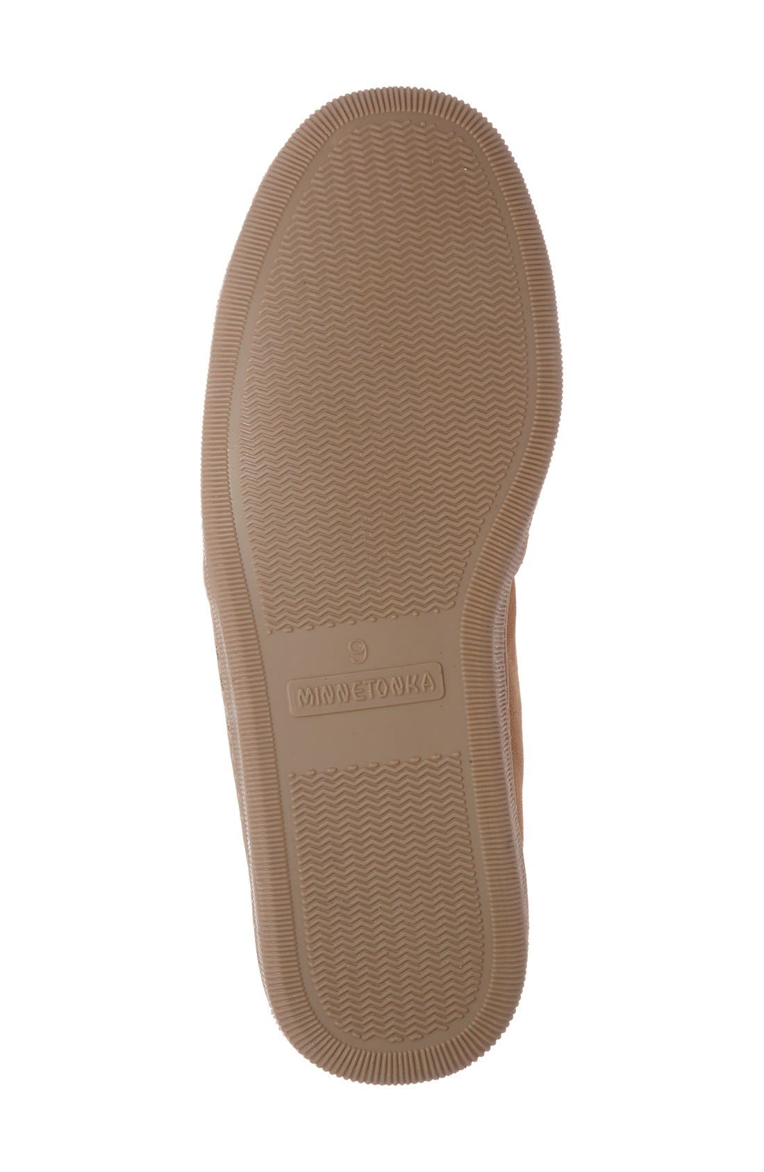 Minnetonka Genuine Shearling Lined Slipper, Alternate, color, Golden Tan