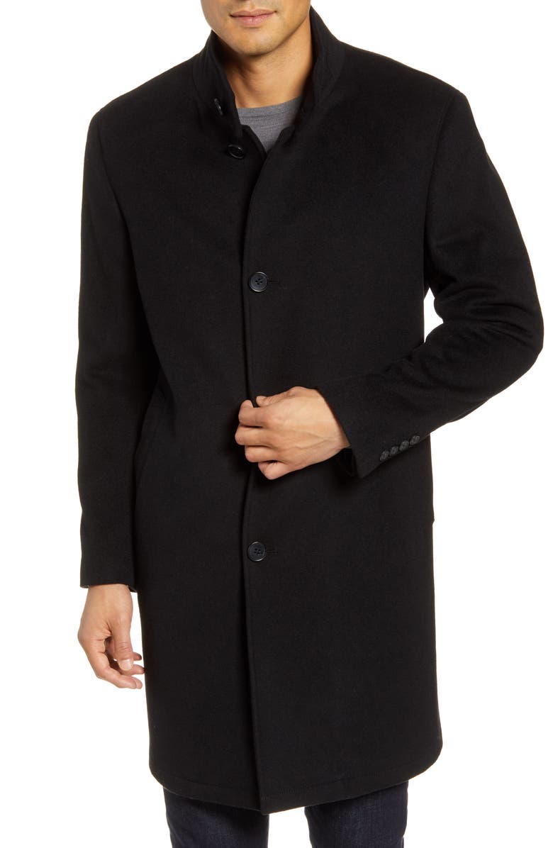 NORDSTROM MEN'S SHOP Trim Fit Wool Blend Overcoat, Alternate, color, 
