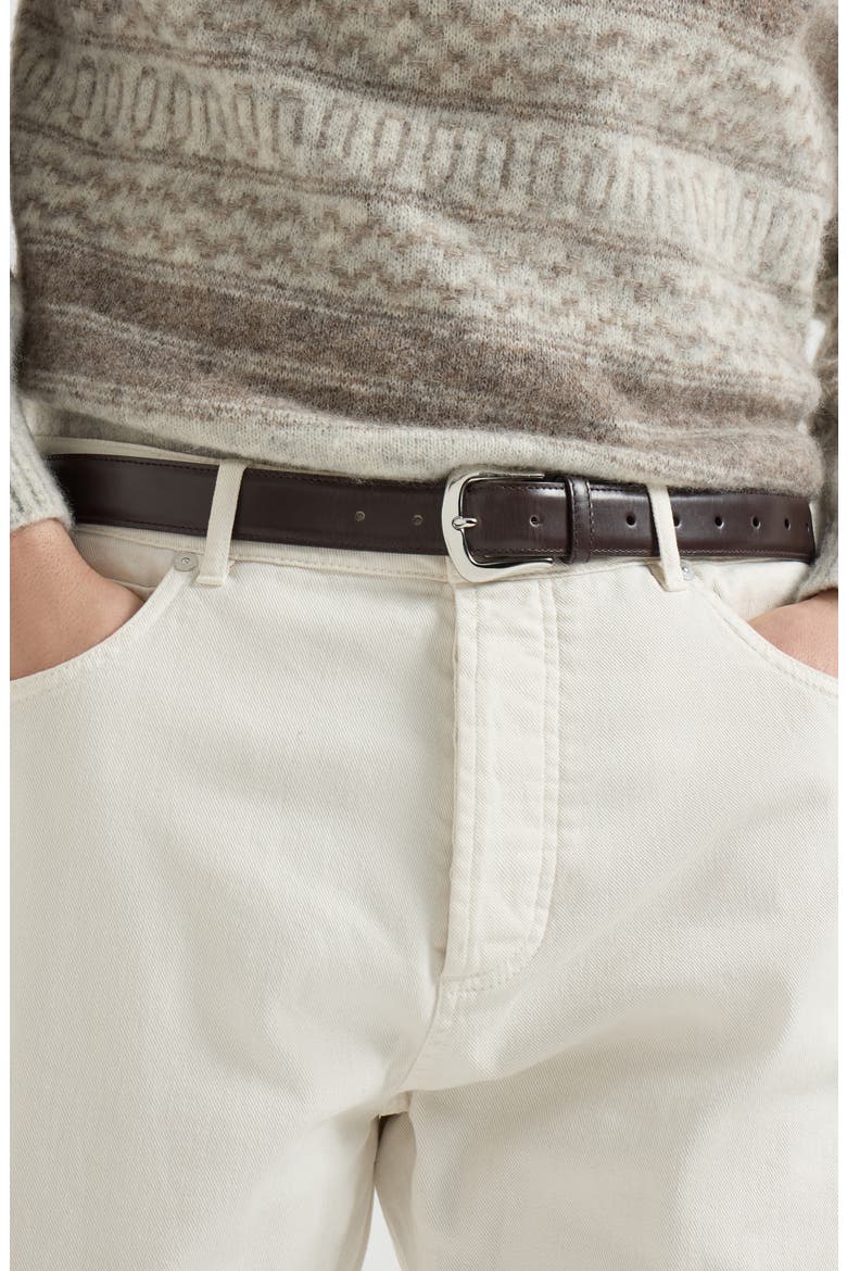 Calfskin belt, Alternate, color, Brown