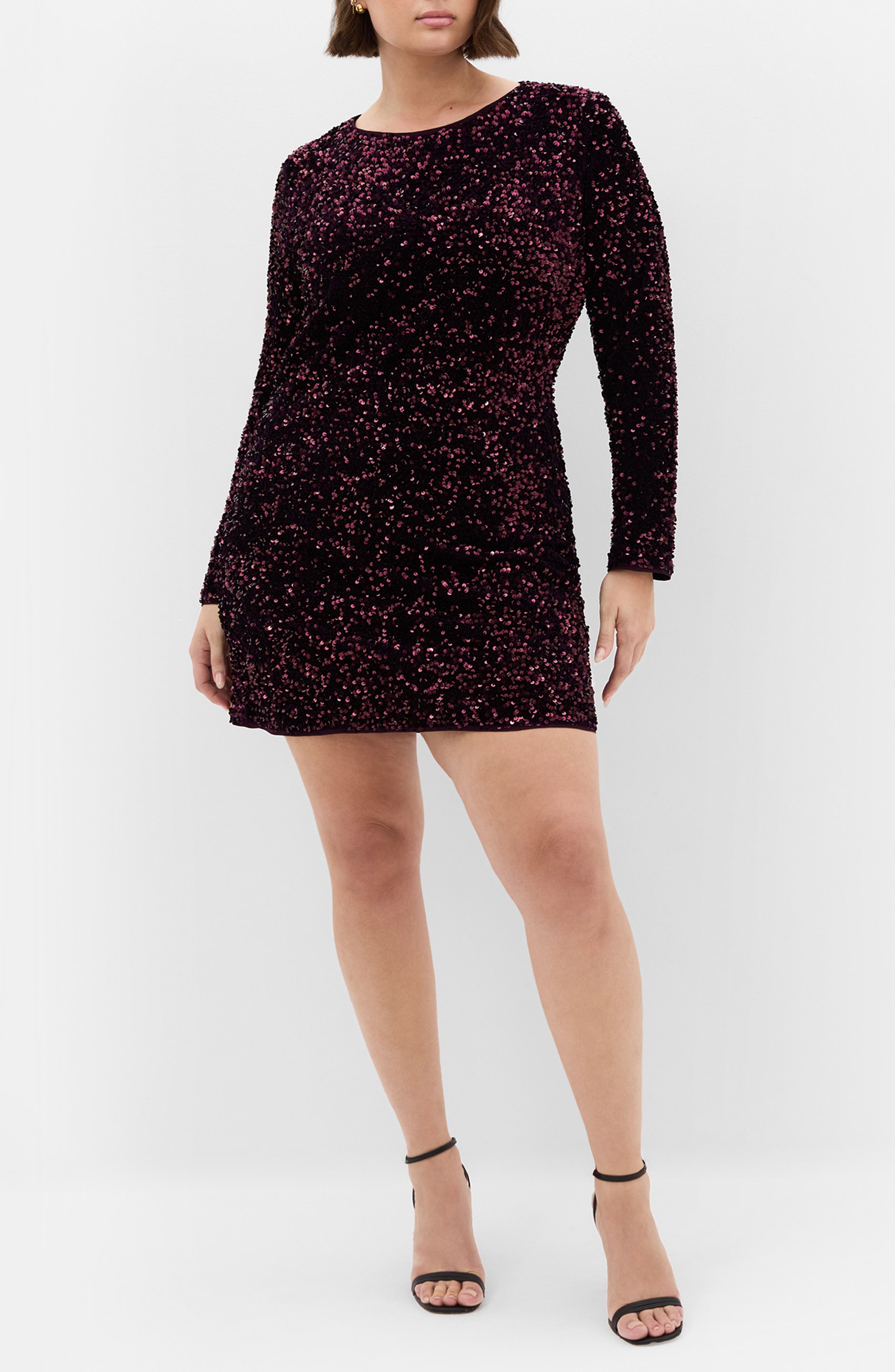 Winter Sequin Long Sleeve Dress