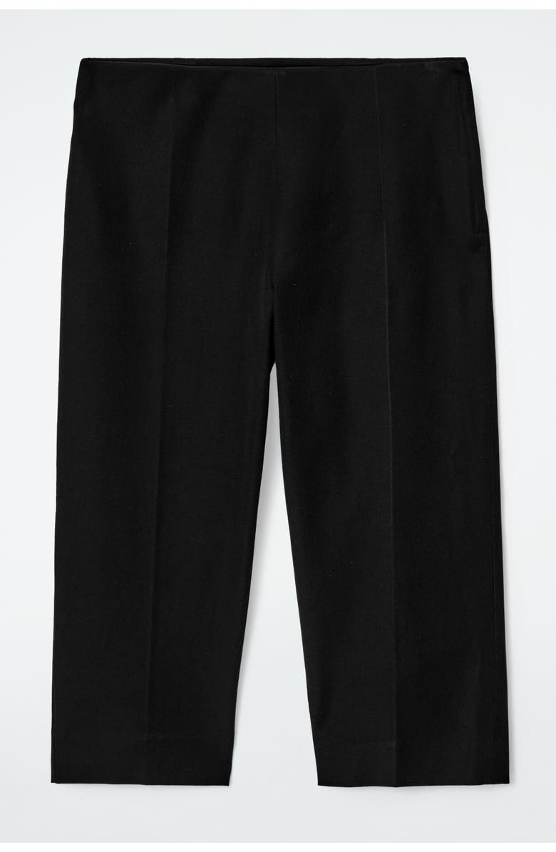 COS Cotton-Blend Capri Pants, Main, color, Black