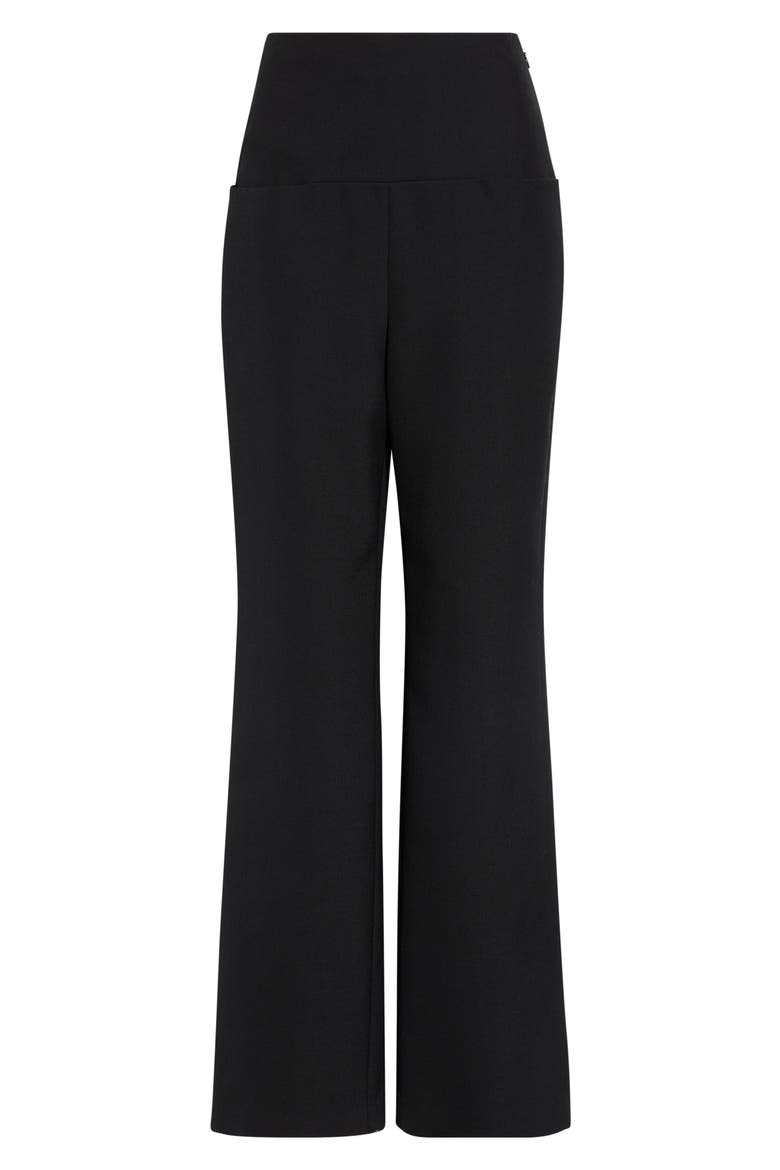 High Waist Straight Leg Tailored Pants, Main, color, NOIR