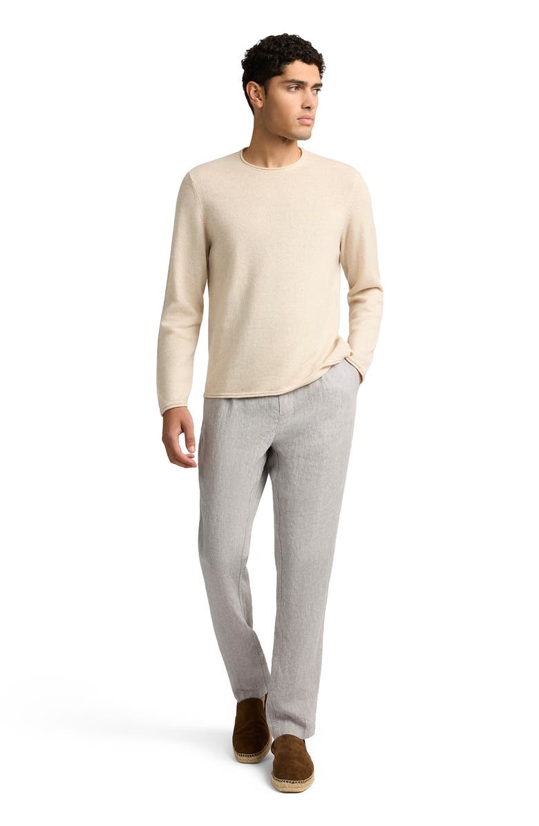 Onia Linen Tapered Pleated Trouser, Main, color,