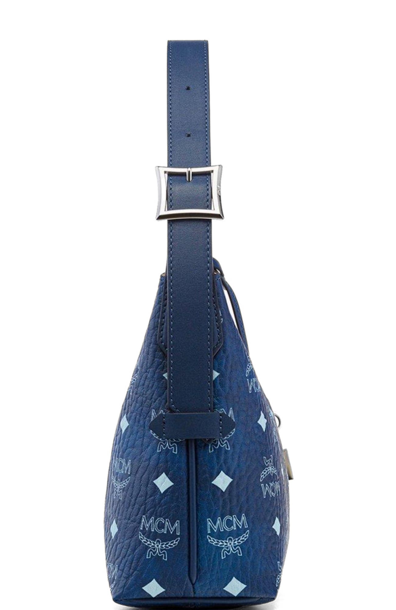 MCM Aren Hobo in Visetos, Alternate, color, Blue