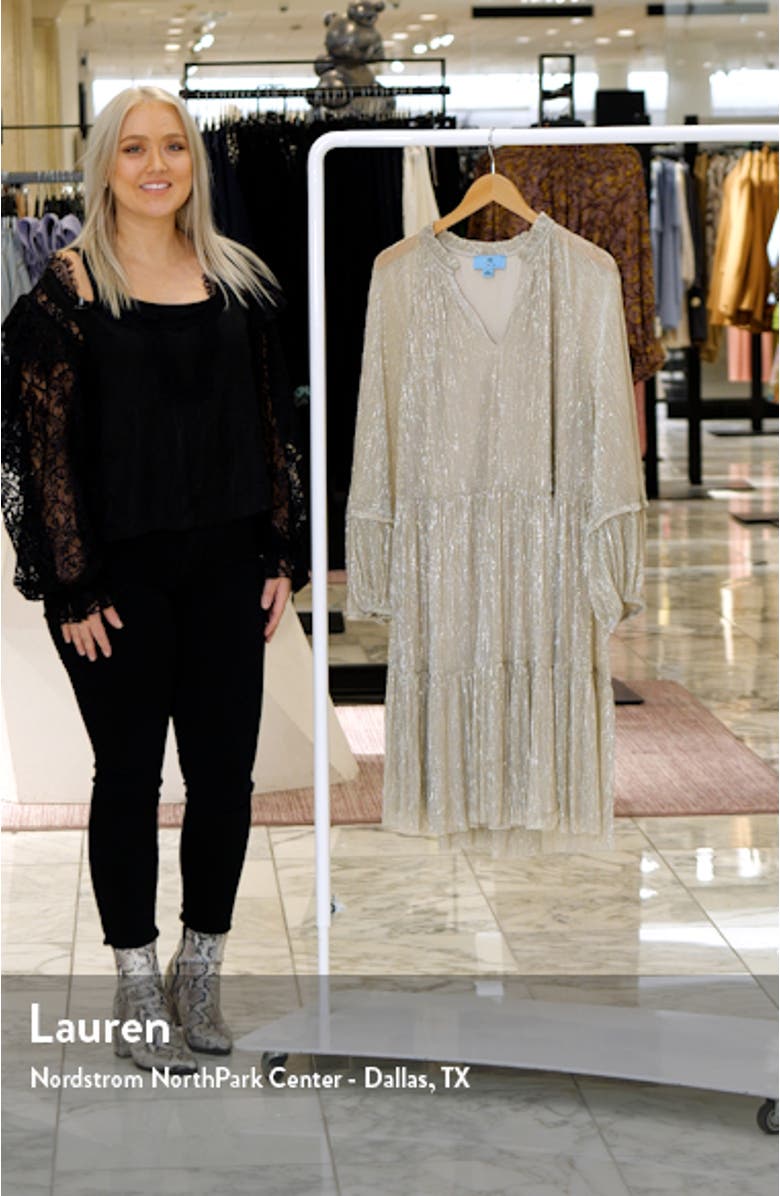 Metallic Long Sleeve Dress, sales video thumbnail