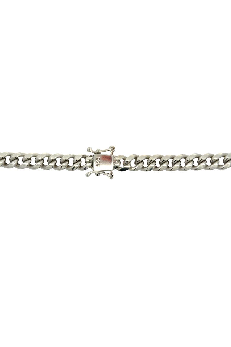 Miami Cuban Link Necklace 6.5mm 18" Sterling Silver, Alternate, color, Grey