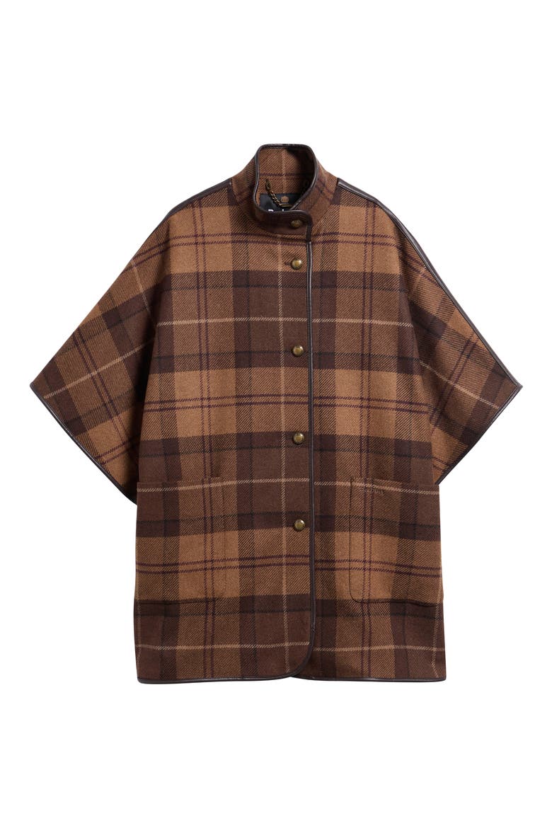 Judith Wool Blend Cape, Alternate, color, SHADOW MUTED TARTAN