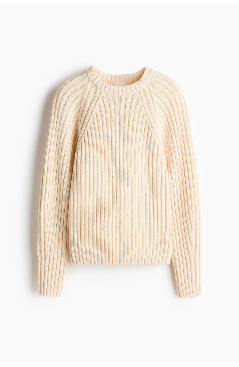 H&M Rib-knit Jumper, Main, color, Light Beige