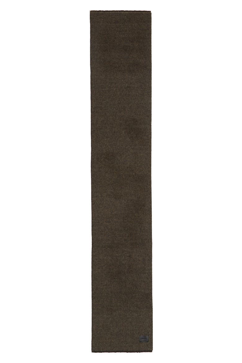 Houndstooth Double Face Wool & Cashmere Fringe Scarf, Alternate, color, CAMEL
