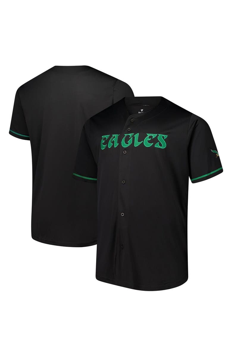 FANATICS Men's Fanatics  Black Philadelphia Eagles Pop Full-Button Jersey, Main, color, Black