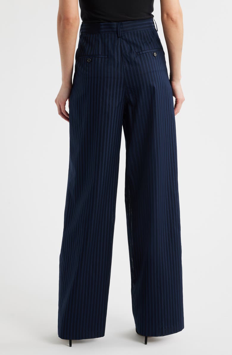 Theory Pleated Wide Leg Pants, Alternate, color, Nocturne Navy