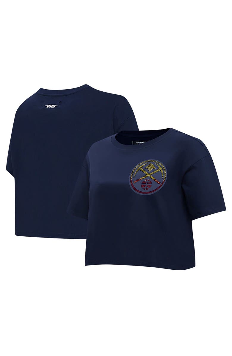 PRO STANDARD Women's Pro Standard Navy Denver Nuggets Jewels Boxy Cropped T-Shirt, Main, color, Navy