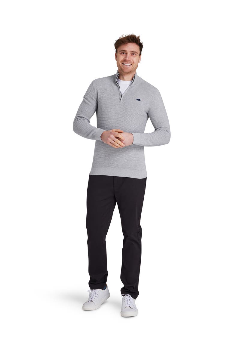 Classic Ribbed Quarter Zip Knit Jumper, Main, color, Grey