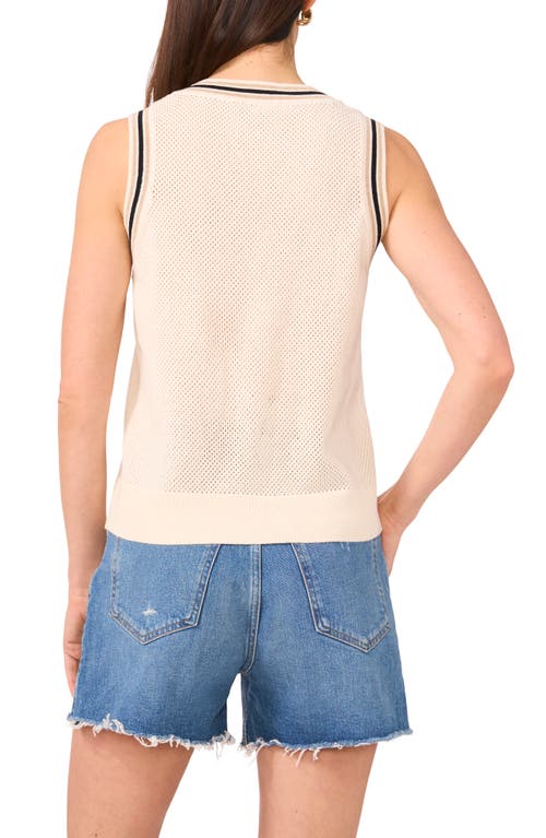 VINCE CAMUTO VINCE CAMUTO TIPPED MESH TANK SWEATER 