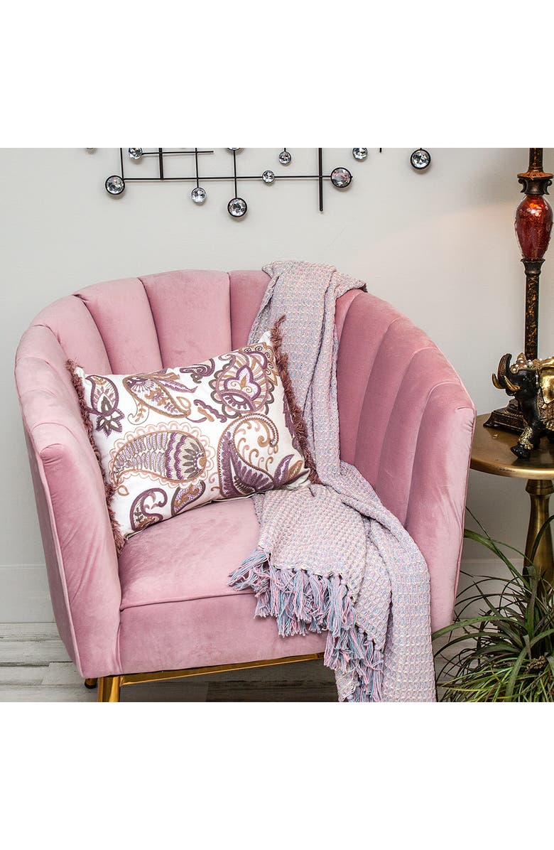 PARKLAND COLLECTION Paisley Embroidered Accent Pillow, Alternate, color, 