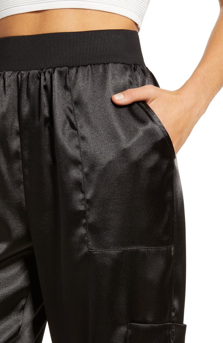 Leith Satin Cargo Joggers, Alternate, color, 