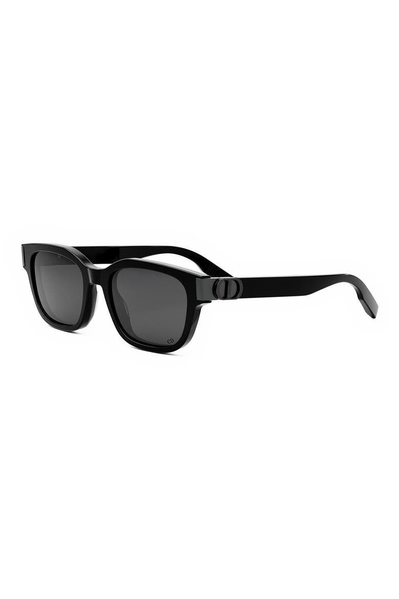 CD Icon S1I 54mm Geometric Sunglasses, Alternate, color, SHINY BLACK / SMOKE
