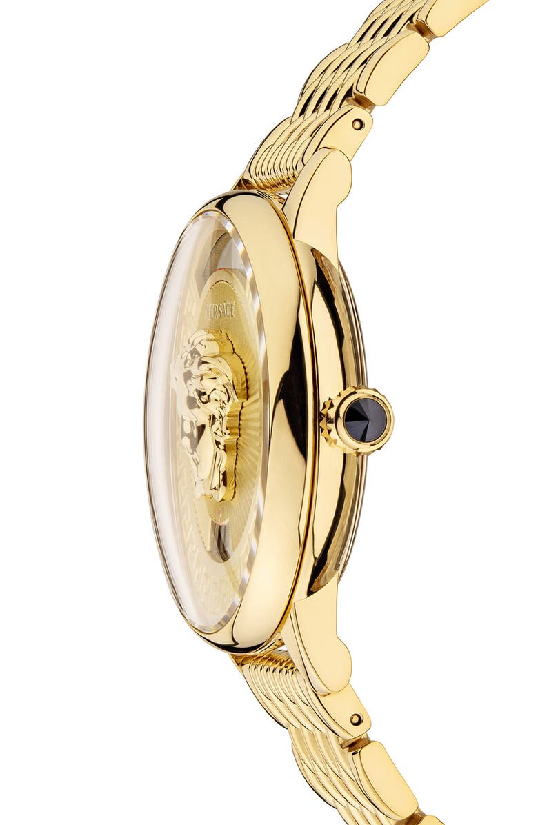 Versace Medusa Icon Bracelet Watch, 38mm, Alternate, color, Gold