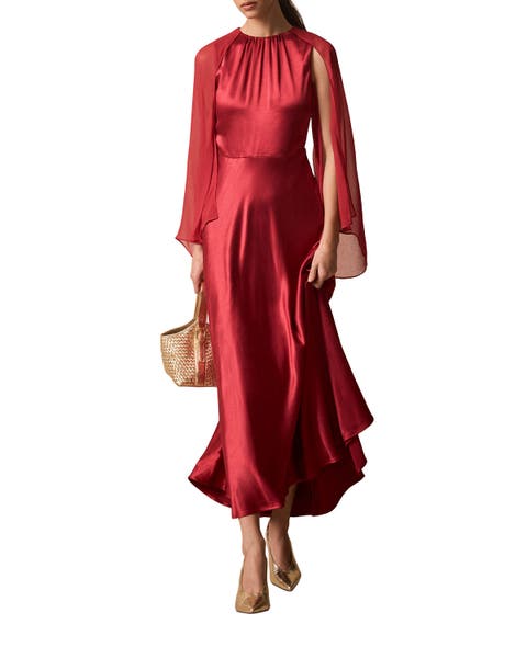 Cape Detail Maxi Dress