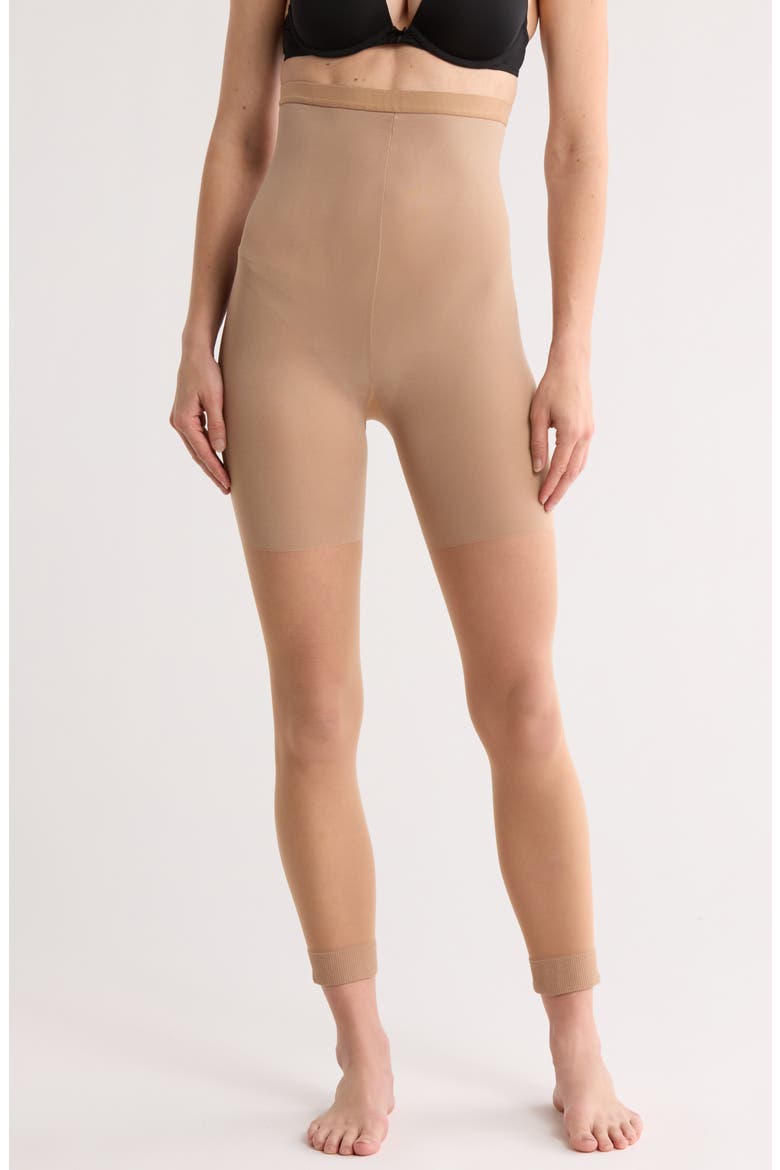 High Waisted Shaping Capri Tights, Main, color, BEIGE