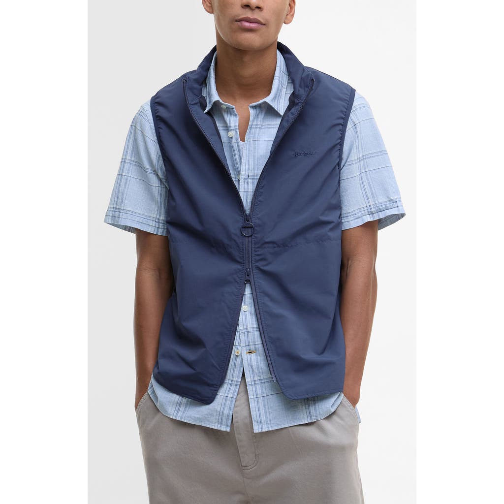 Barbour Rye Lightweight Zip Vest In Blue