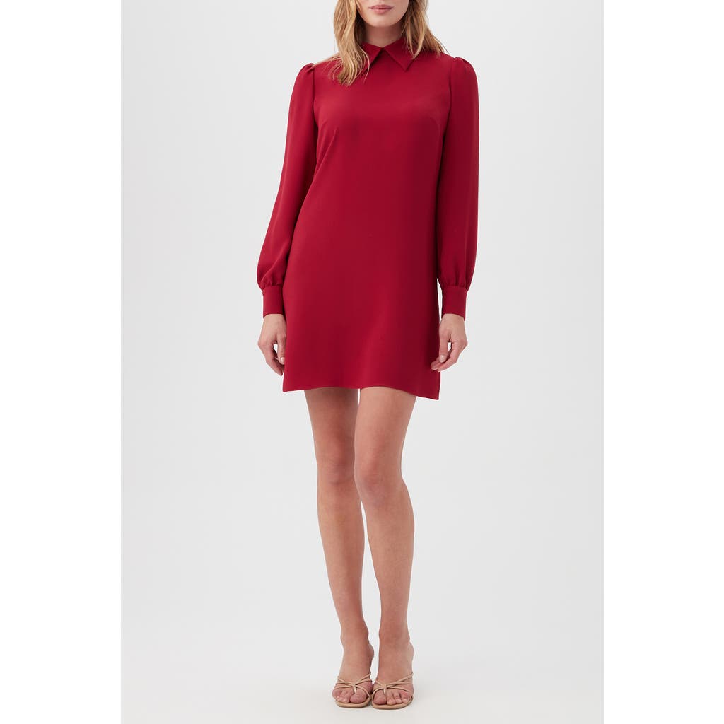 Trina Turk Gaudin 2 Long Sleeve Collared Dress In Burgundy
