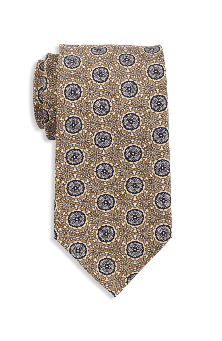 Synrgy by DXL Big & Tall Mini Kaleidoscope Tie, Main, color, Taupe