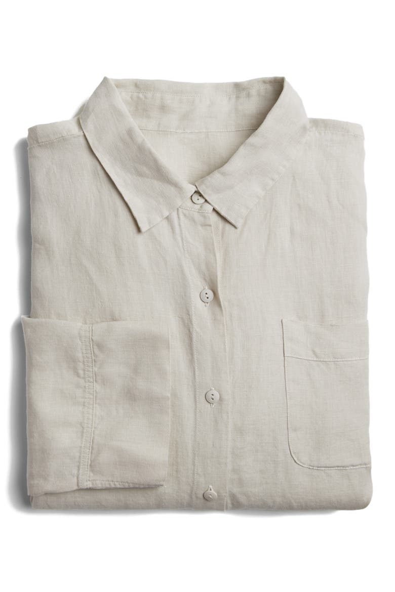 Women's Linen Shirt, Alternate, color, BONE