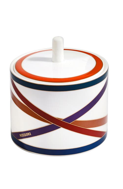 Missoni Home Tableware Sugar Pot Nastri  Multicolor Diam. 3.3", H 3.5"
