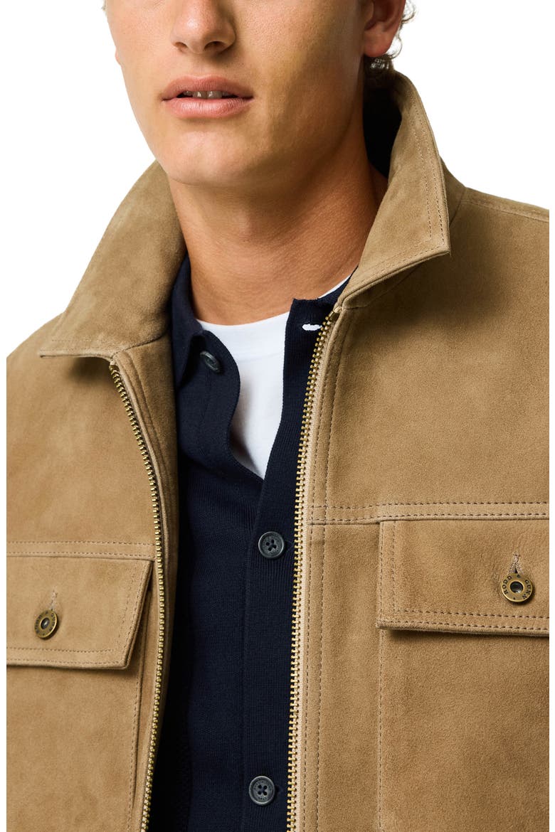 Waitomo Caves Sueded Leather Jacket, Alternate, color, TAUPE