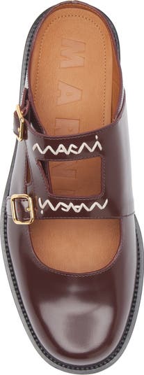 Logo Embroidered Sabot Mule