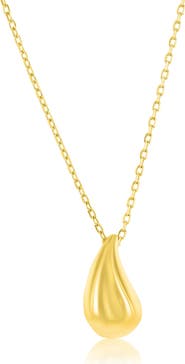 SIMONA Puffed Teardrop Pendant Necklace