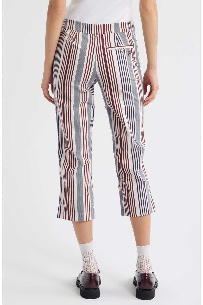 Gaia Stretch Organic Cotton Capri Pants, Alternate, color, NAVY MULTI STRIPE