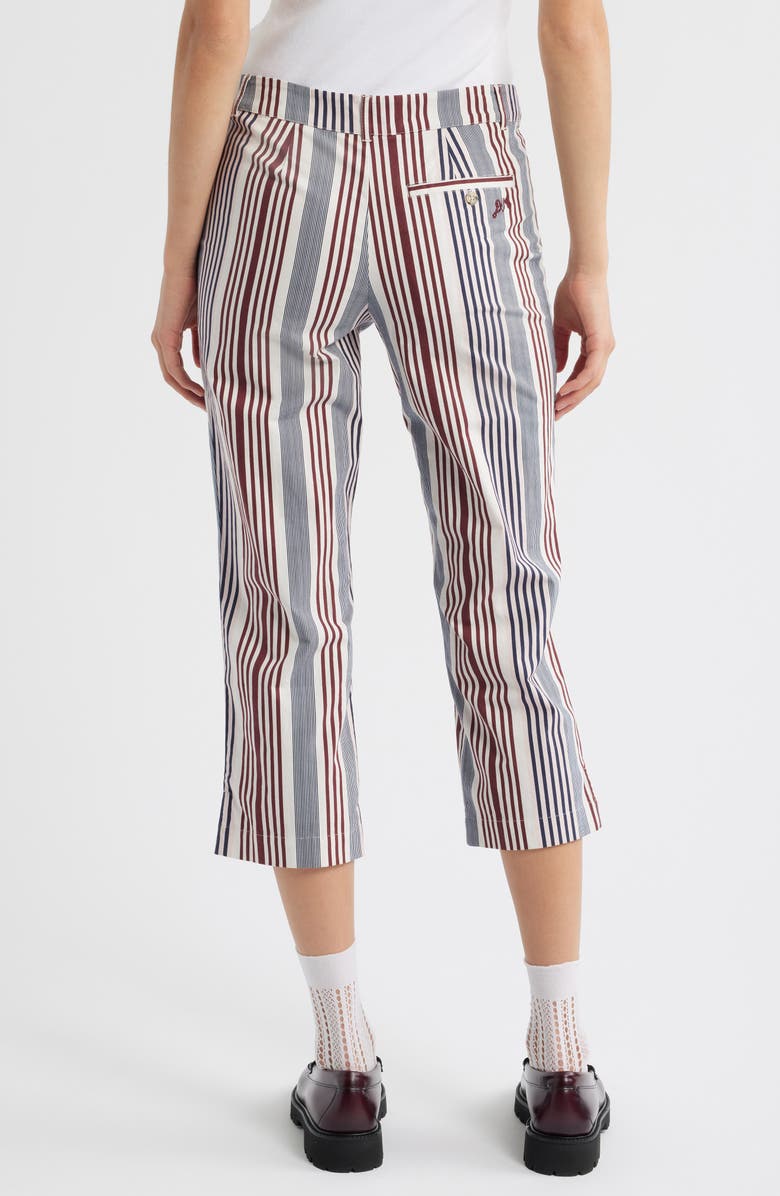 Damson Madder Gaia Stretch Organic Cotton Capri Pants, Alternate, color, Navy Multi Stripe