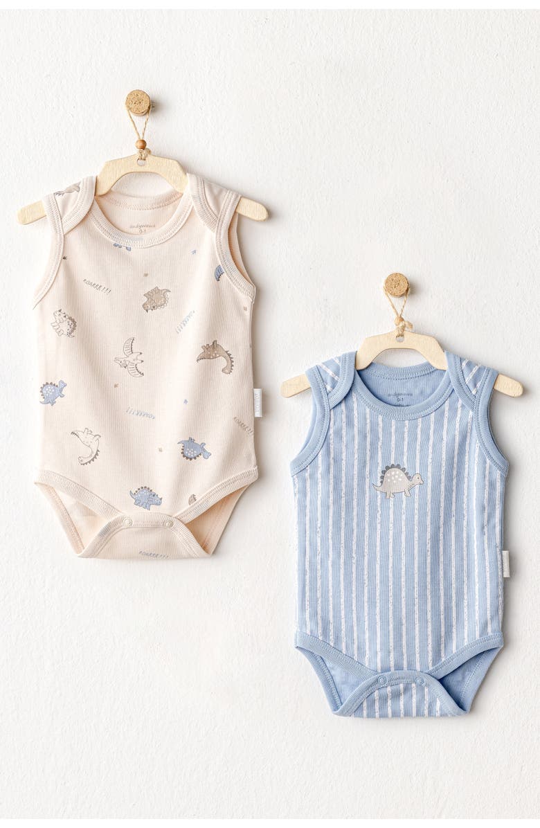 Andy Wawa Dino Bodysuits, Alternate, color, Blue