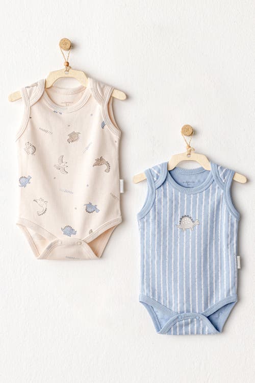 Shop Andy Wawa Dino Bodysuits In Blue