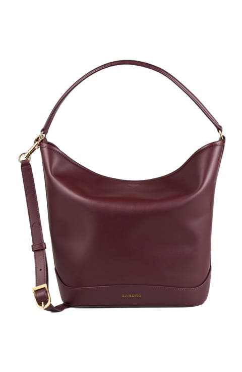 Leather bucket bag