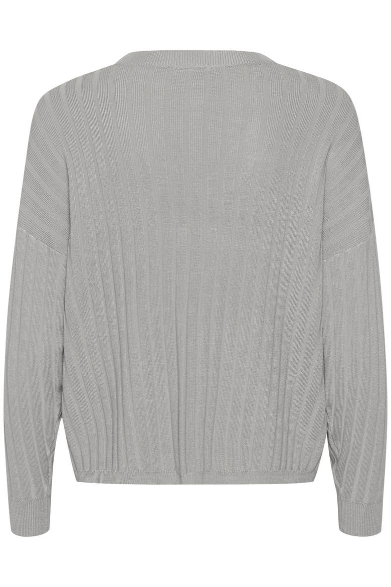 Lola V-neck Striped Loose Fit Pullover, Alternate, color, Grey Melange