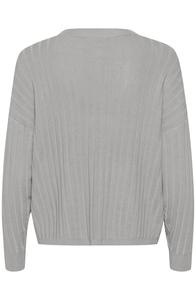 Kaffe Lola V-neck Striped Loose Fit Pullover, Alternate, color, Grey Melange