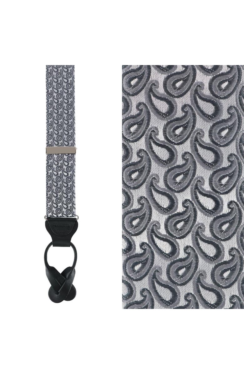 Trafalgar Abner's Amoebas Patterned Silk Button End Private Collection Suspenders, Main, color,