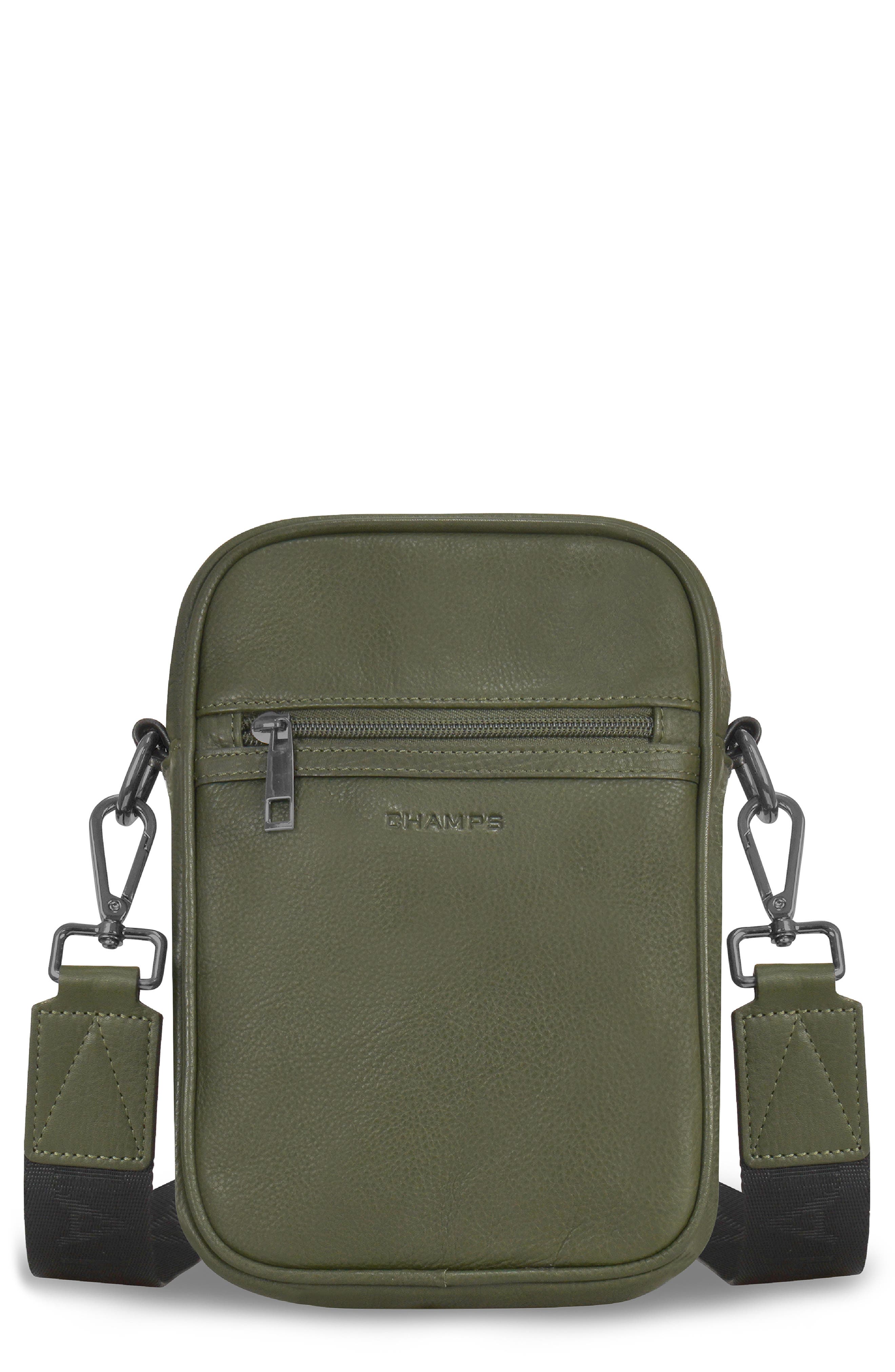 CHAMPS Onyx Leather Crossbody Bag