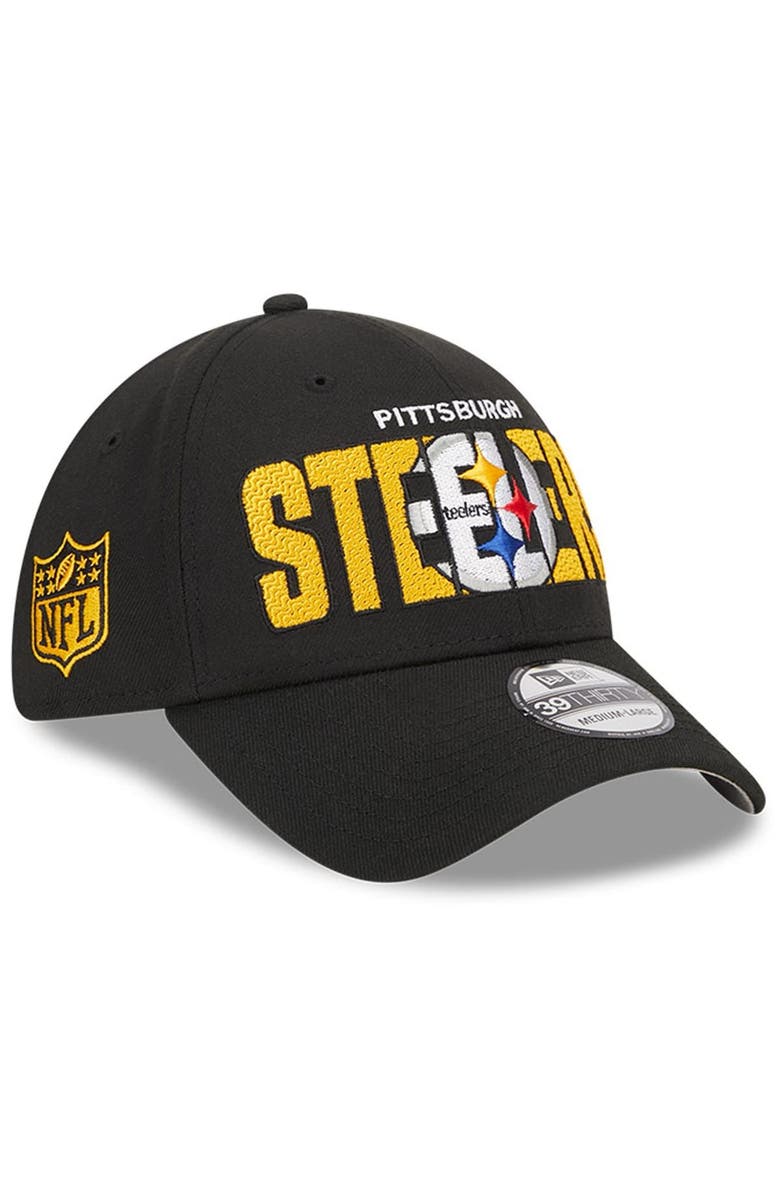 New Era Men's New Era Black Pittsburgh Steelers 2023 NFL Draft 39THIRTY Flex Hat, Main, color, 
