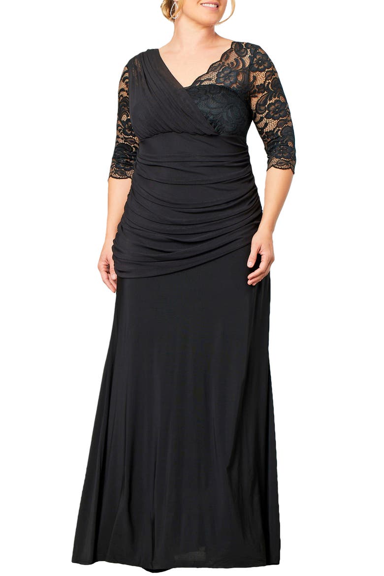 Soirée Evening Gown, Main, color, ONYX