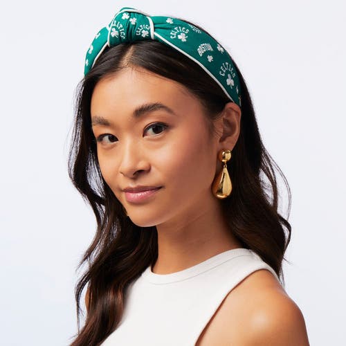 Lele Sadoughi Nba Boston Celtics Embroidered Headband In Green
