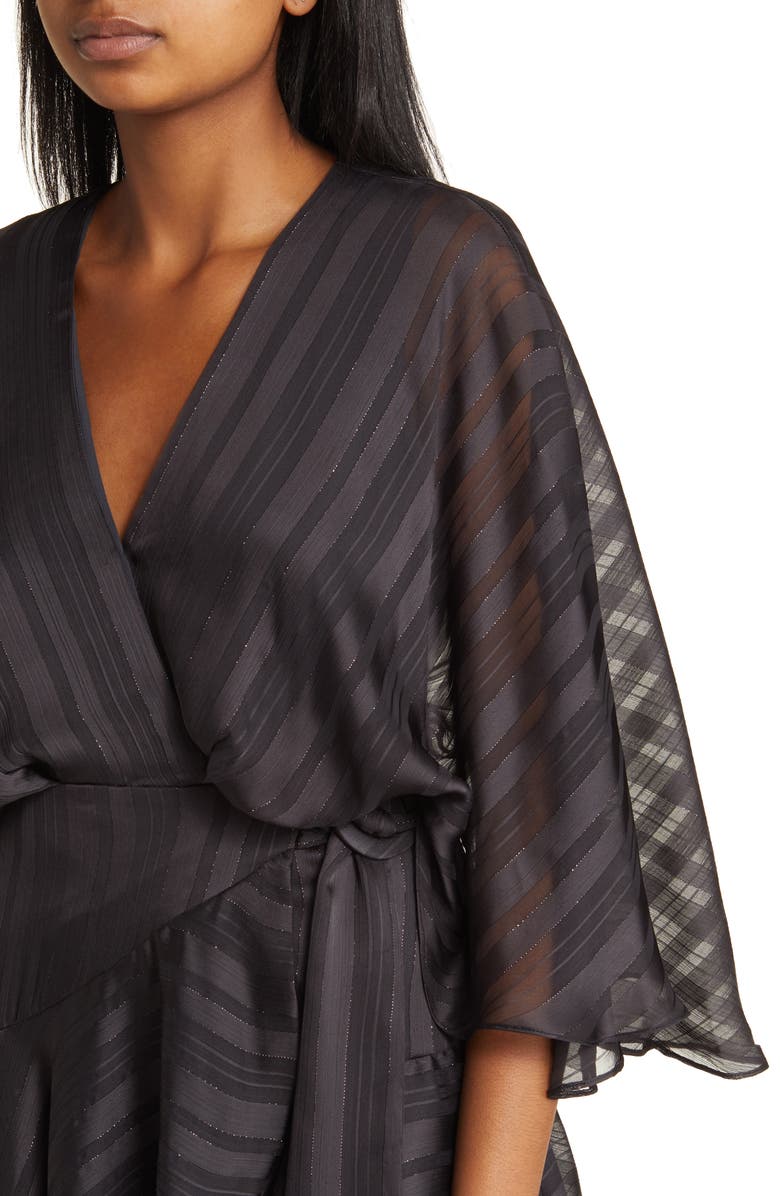 BTFL-life Vonda Stripe Jacquard Long Sleeve Satin Minidress, Alternate, color, 