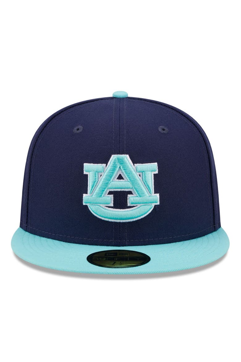 Men's New Era Navy/Light Blue Auburn Tigers 59FIFTY Fitted Hat, Alternate, color, Navy