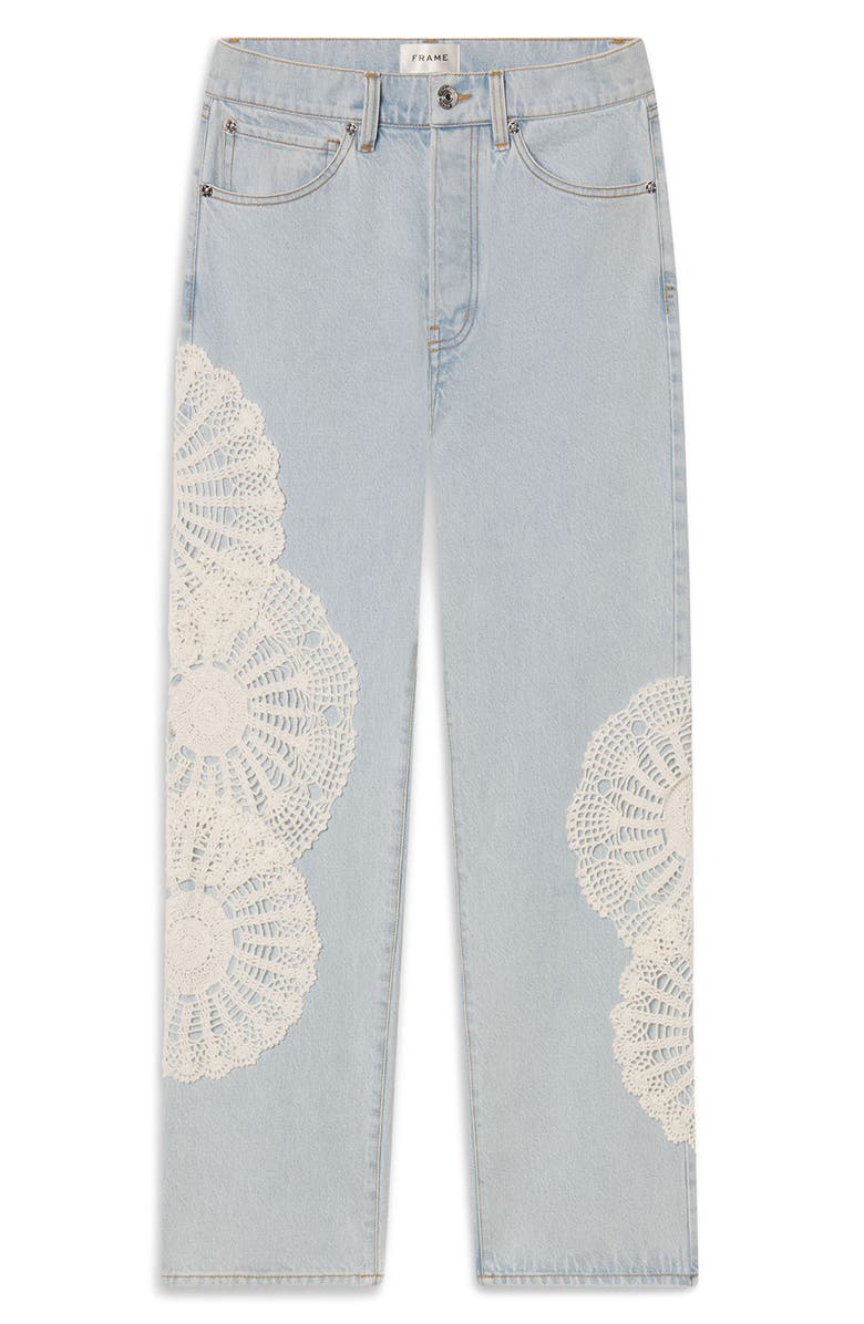 FRAME The Crochet Straight Leg Ankle Jeans, Alternate, color, Wisp