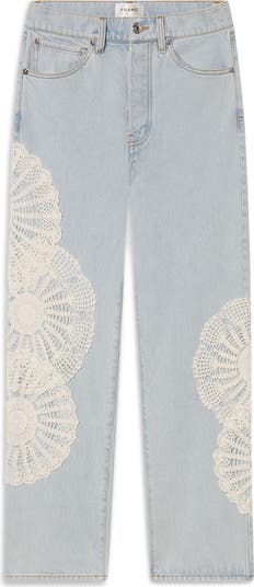 The Crochet Straight Leg Ankle Jeans